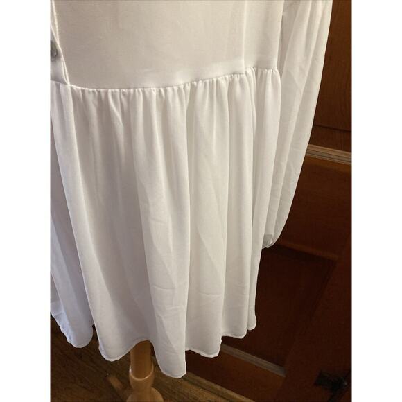 Show Me Your Mumu Tunic Dress Sz S New Sienna Swing Chiffon White Fairy Romantic - Picture 6 of 10